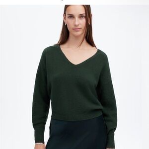 Madewell Forest Green V-Neck Sweater